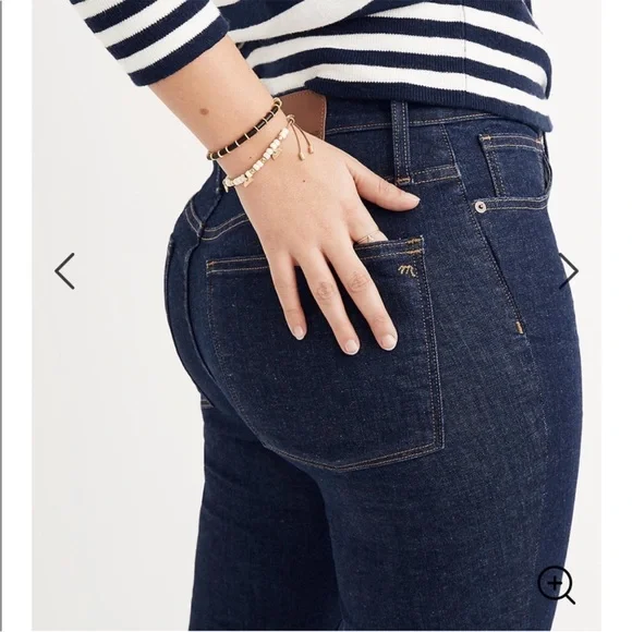 Madewell curvy high rise skinny jeans womens sz 30 dark wash stretch denim - Picture 6 of 6